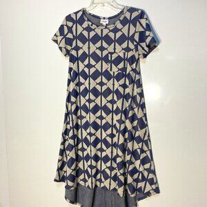 LuLaRoe SZ XXS   Knit pocket t-shirt midi swing dress denim style